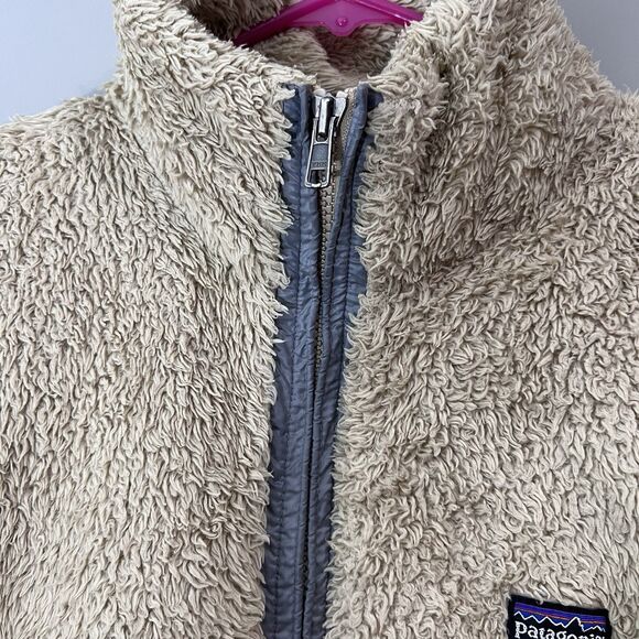 Patagonia Jacket Los Gatos Fleece Women's M Beige Tan Cozy Zip Outdoor Warm - Picture 5 of 13